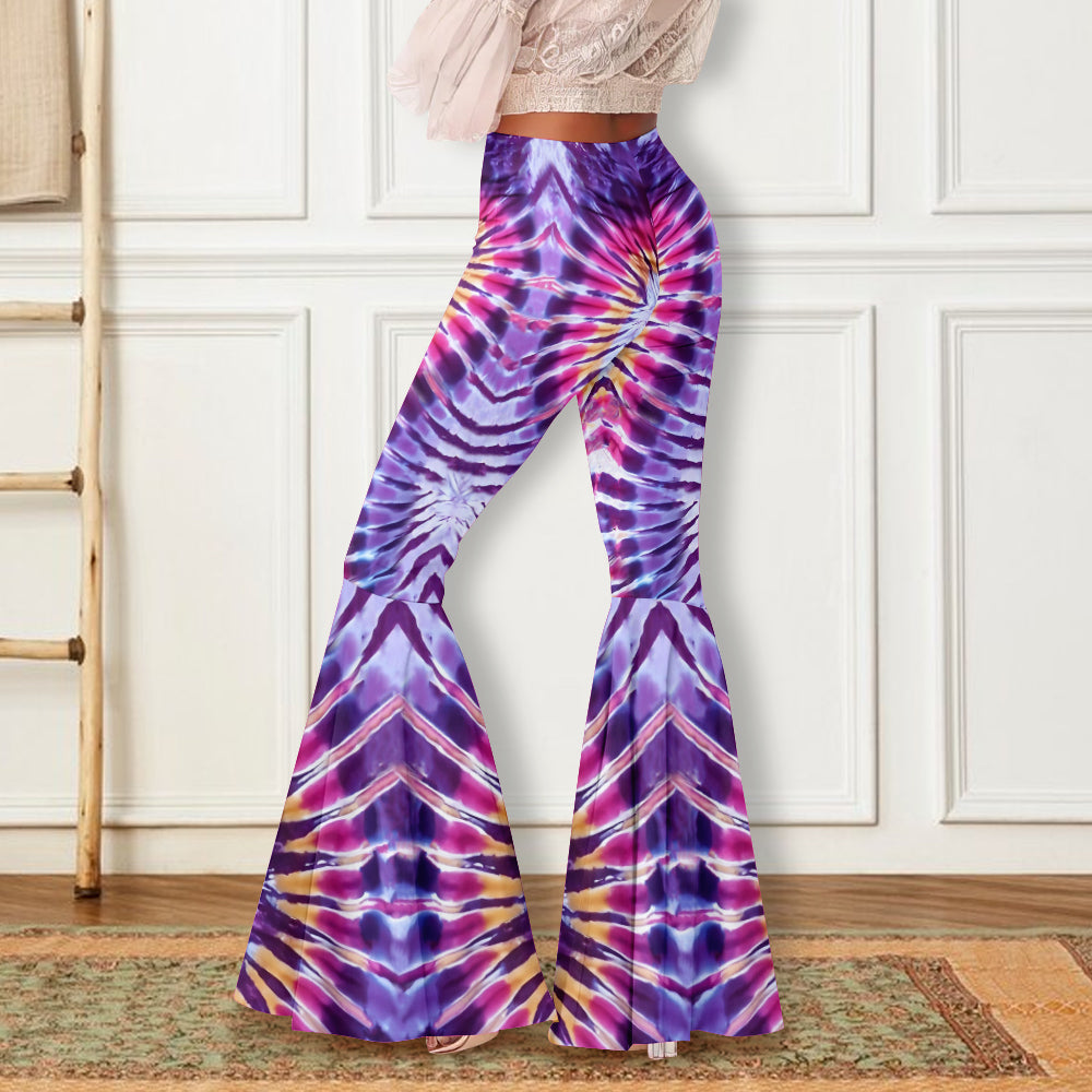 Tie-Dye Vibe - Personalized Hippie Flare Leggings