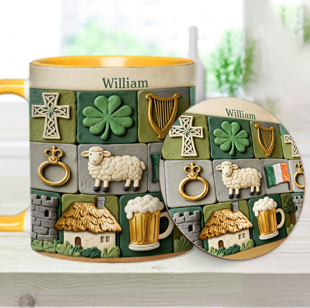 Héritage irlandais - Mug et sous-verre personnalisés avec accent irlandais