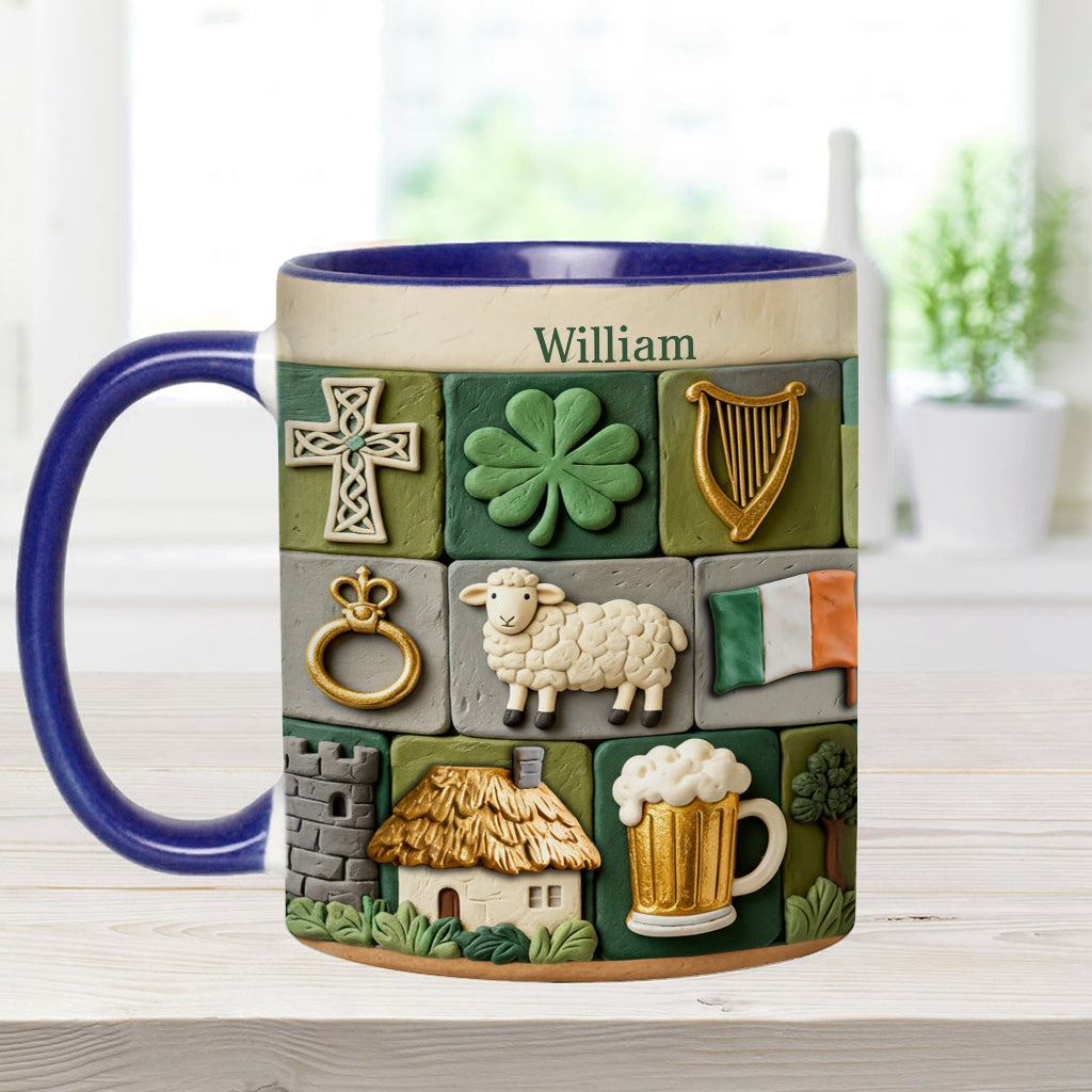 Héritage irlandais - Mug et sous-verre personnalisés avec accent irlandais