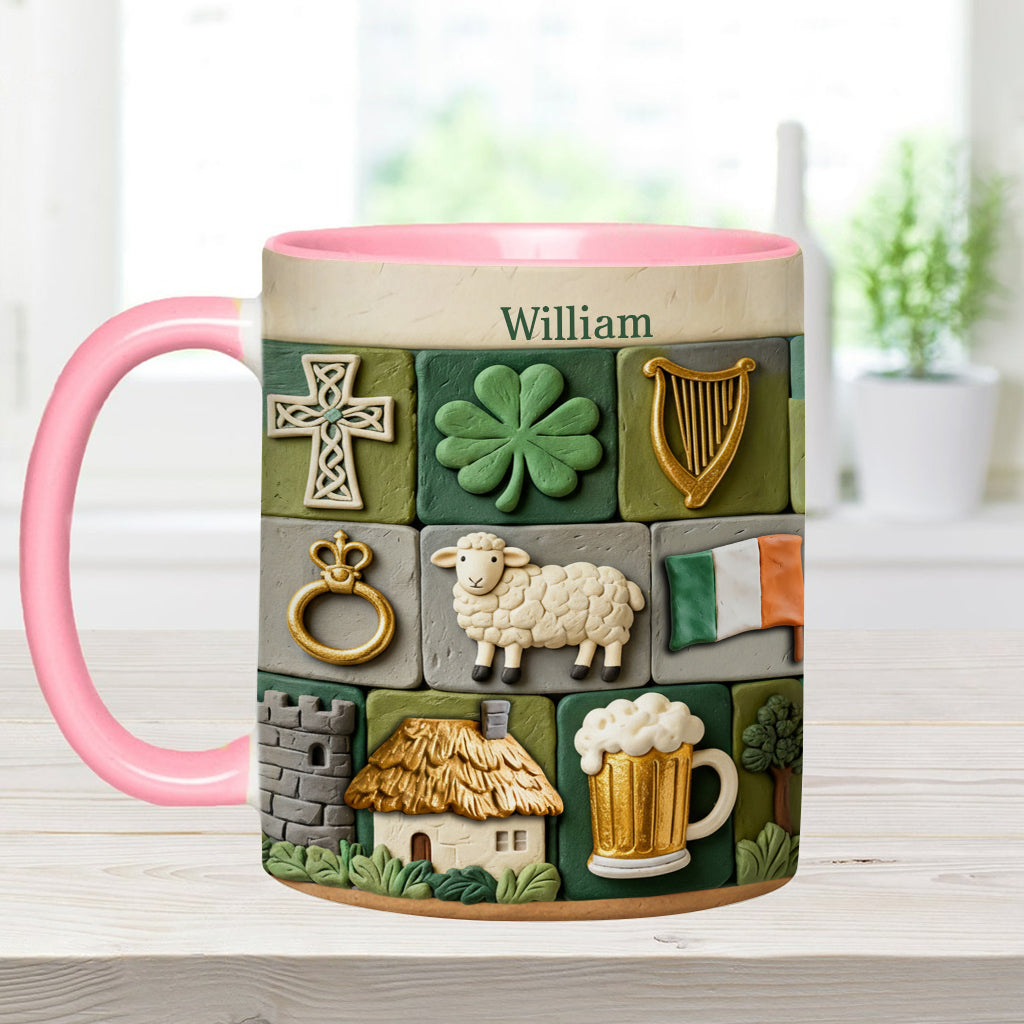 Héritage irlandais - Mug et sous-verre personnalisés avec accent irlandais