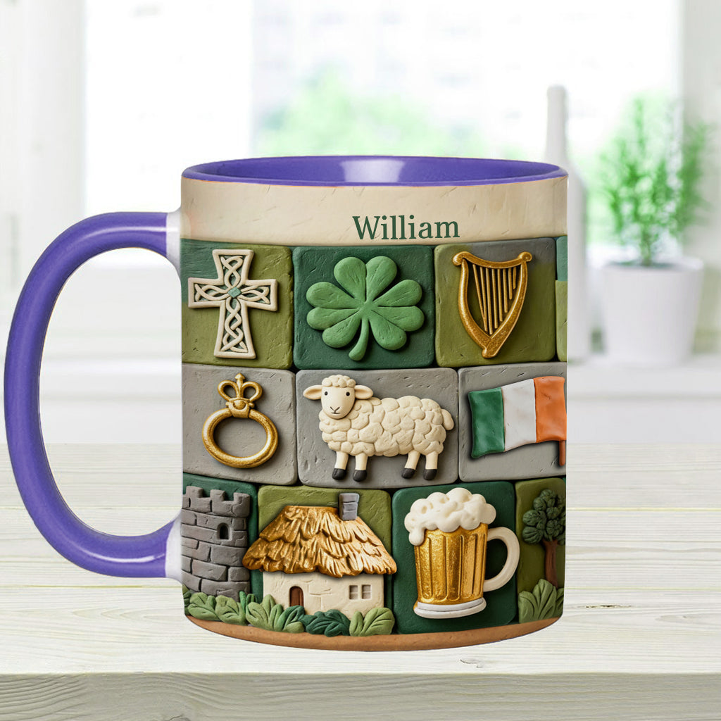 Héritage irlandais - Mug et sous-verre personnalisés avec accent irlandais