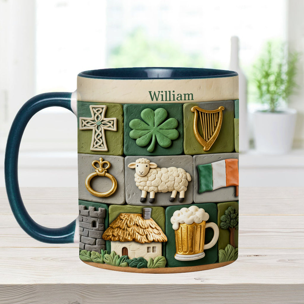 Héritage irlandais - Mug et sous-verre personnalisés avec accent irlandais