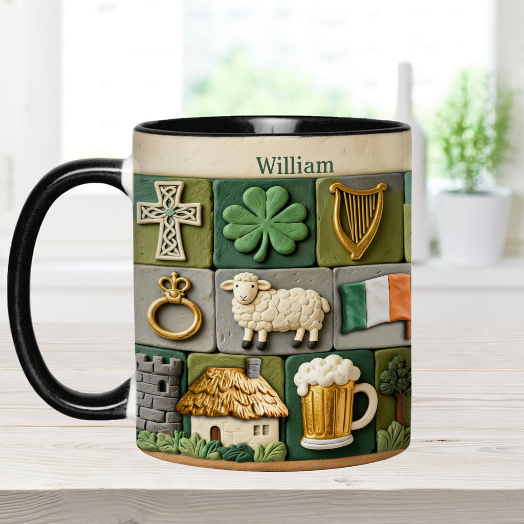 Héritage irlandais - Mug et sous-verre personnalisés avec accent irlandais