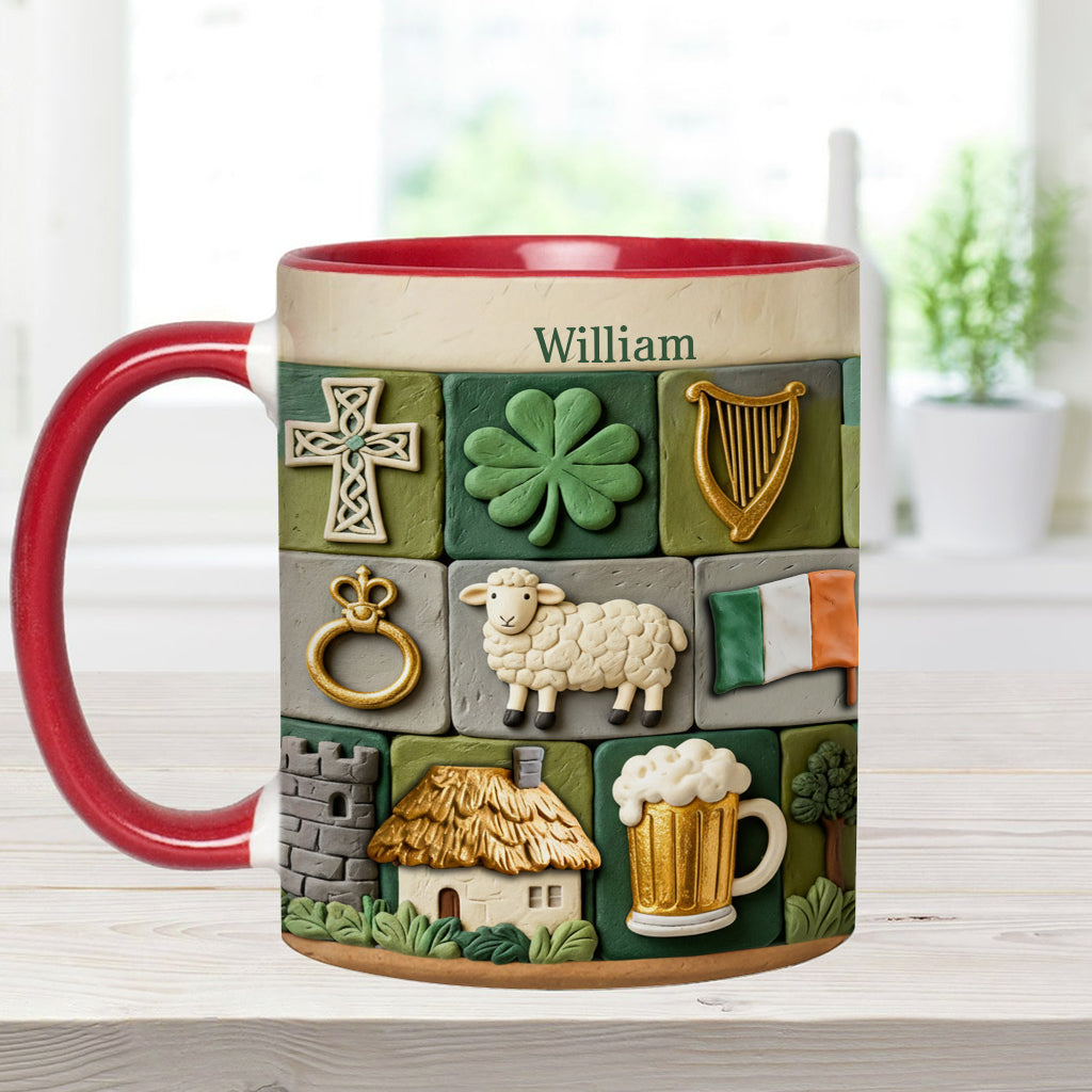 Héritage irlandais - Mug et sous-verre personnalisés avec accent irlandais