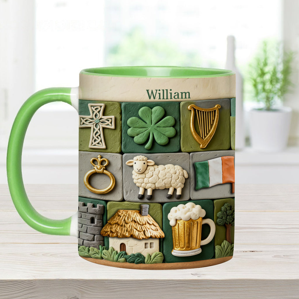 Héritage irlandais - Mug et sous-verre personnalisés avec accent irlandais