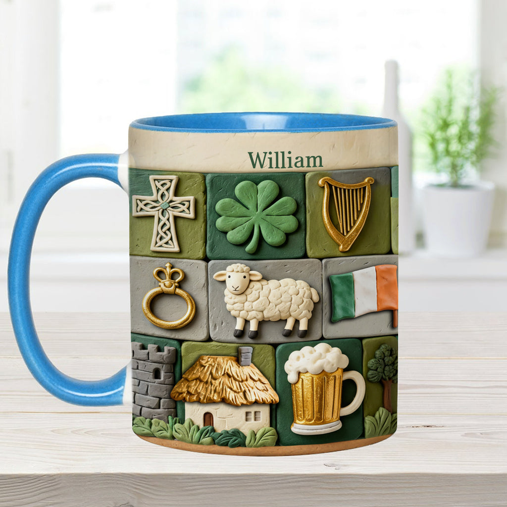 Héritage irlandais - Mug et sous-verre personnalisés avec accent irlandais