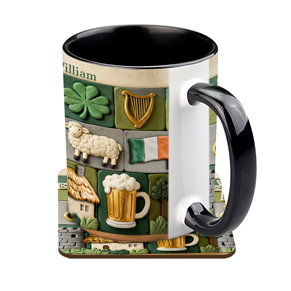 Héritage irlandais - Mug et sous-verre personnalisés avec accent irlandais
