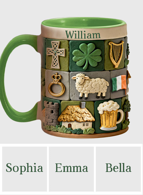 Héritage irlandais - Mug et sous-verre personnalisés avec accent irlandais