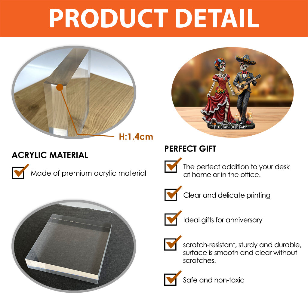 Jusqu'à ce que la mort nous sépare - Plaque acrylique personnalisée pour couple