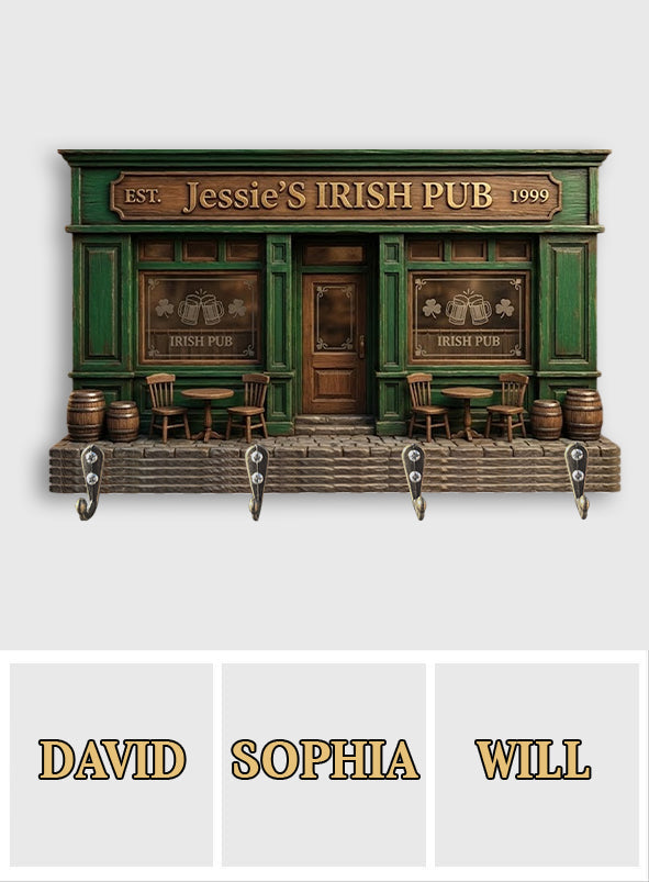Pub irlandais - Porte-manteau personnalisé de forme irlandaise