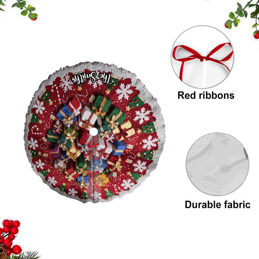 Cadeaux de Noël - Jupe de sapin personnalisée en forme de famille