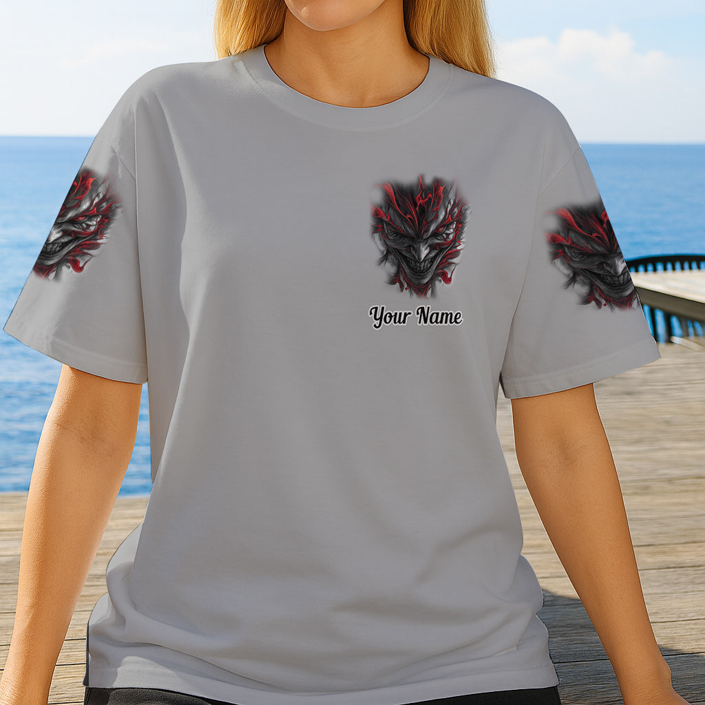 Je ne suis jamais seul - T-shirt personnalisé à motif de crâne