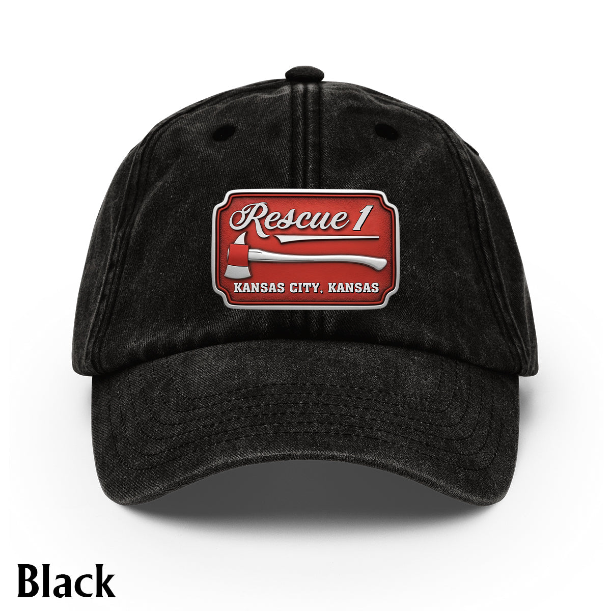 Casquette de pompier Due - Casquette en denim délavé personnalisée pour pompier