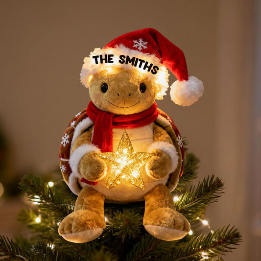 Merry Christmas - Personalized Turtle LED Light Tree Topper