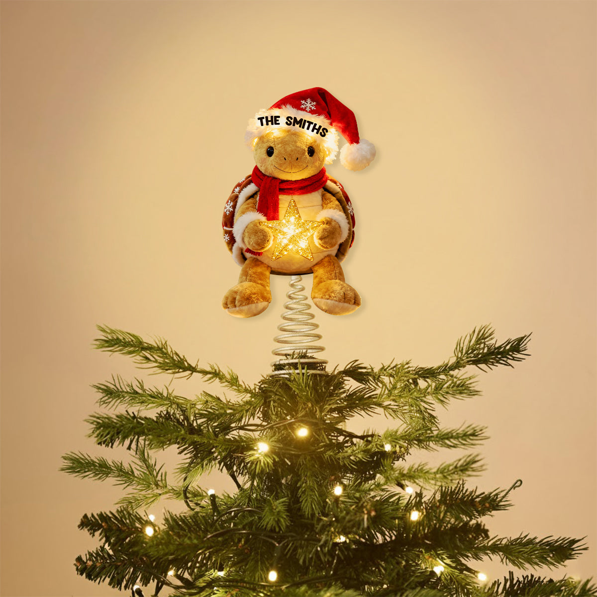 Joyeux Noël - Décoration de sapin lumineuse LED personnalisée en forme de tortue