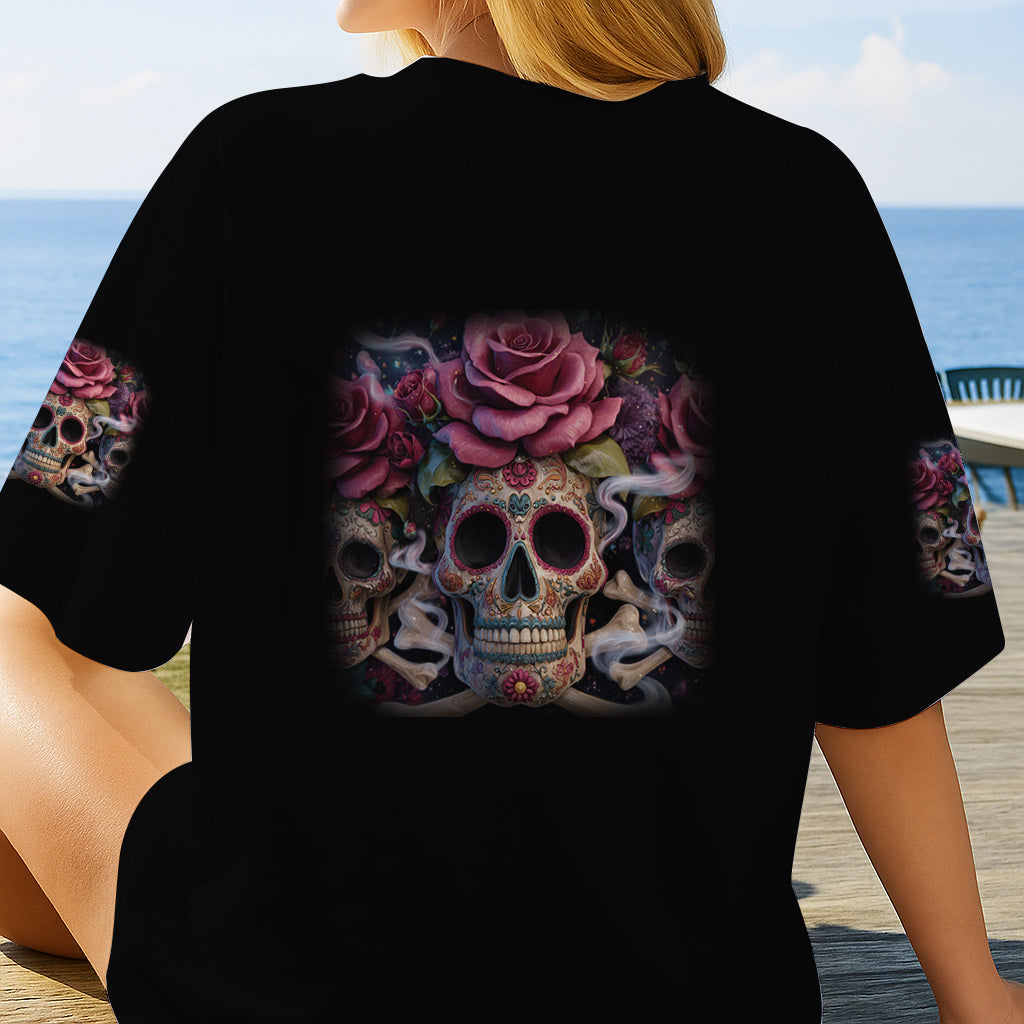T-shirt personnalisé « La gentille fille en moi » avec tête de mort.