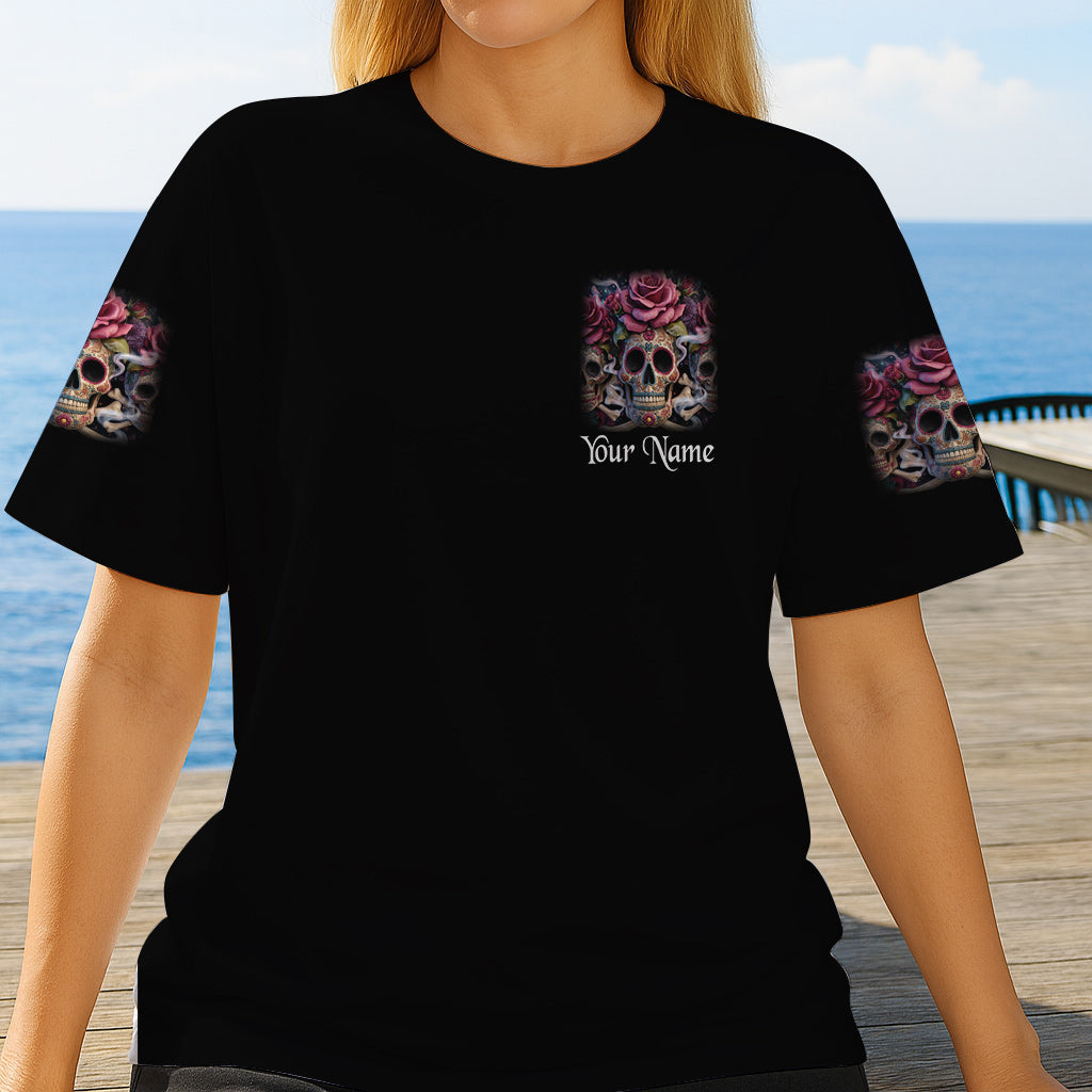 T-shirt personnalisé « La gentille fille en moi » avec tête de mort.