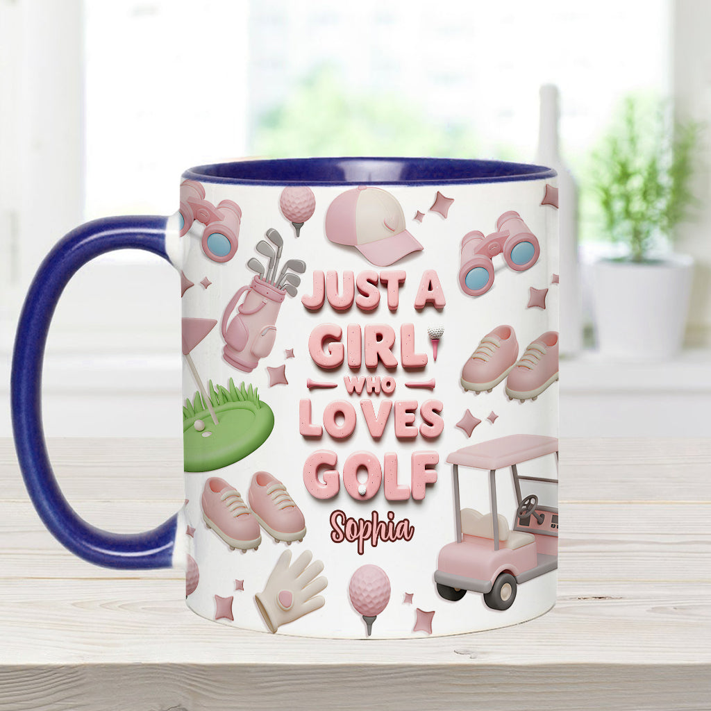 Mug personnalisé « Juste une fille qui adore le golf »