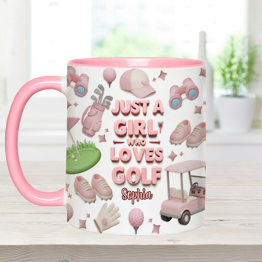 Mug personnalisé « Juste une fille qui adore le golf »