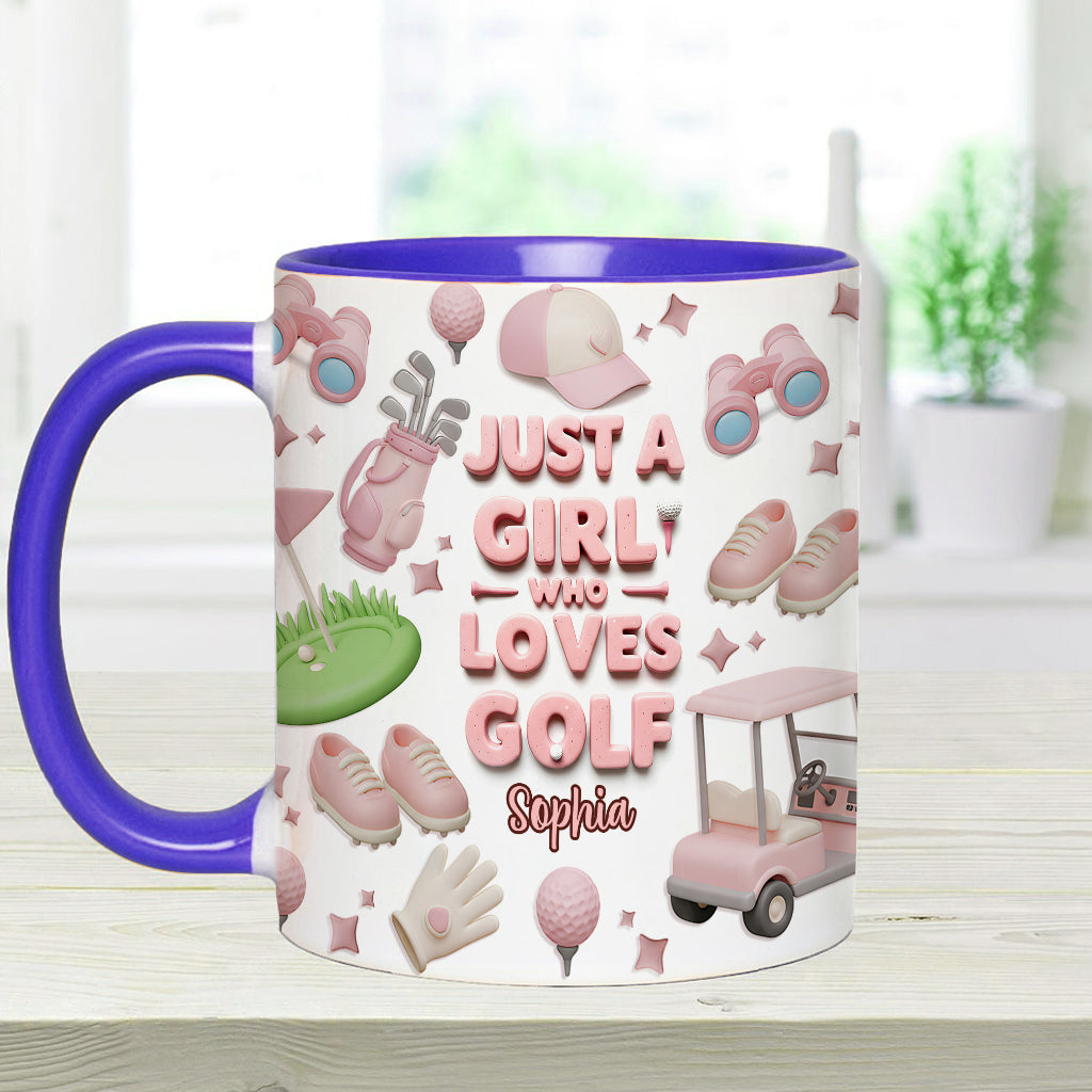 Mug personnalisé « Juste une fille qui adore le golf »