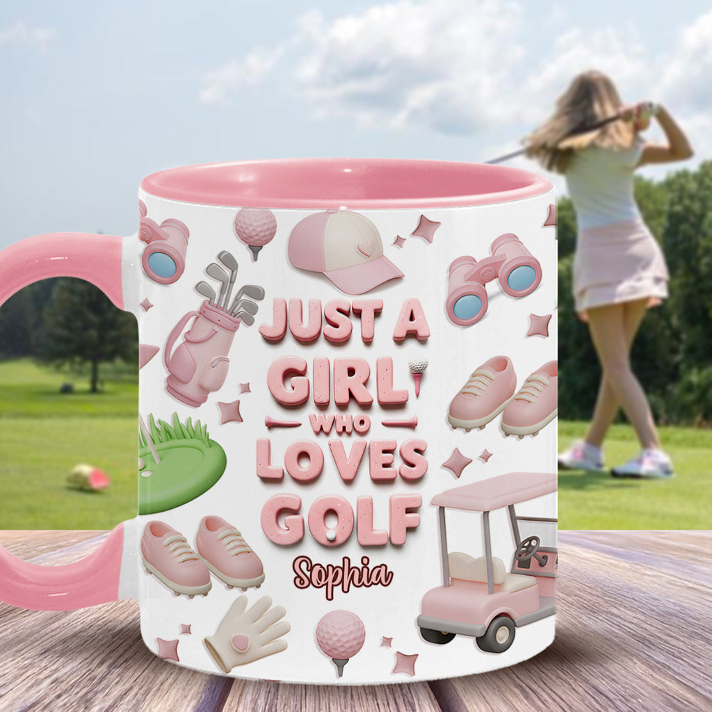 Mug personnalisé « Juste une fille qui adore le golf »
