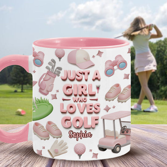 Mug personnalisé « Juste une fille qui adore le golf »
