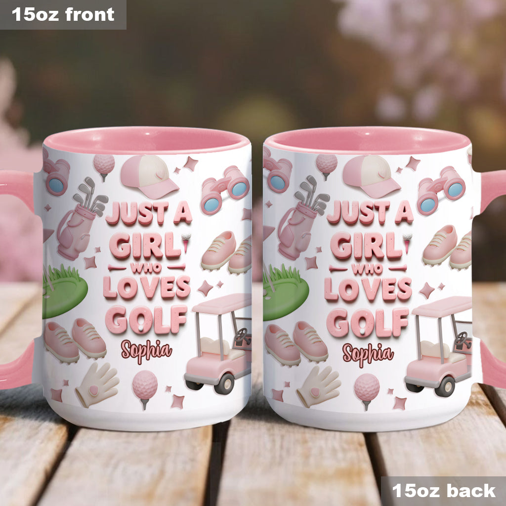 Mug personnalisé « Juste une fille qui adore le golf »