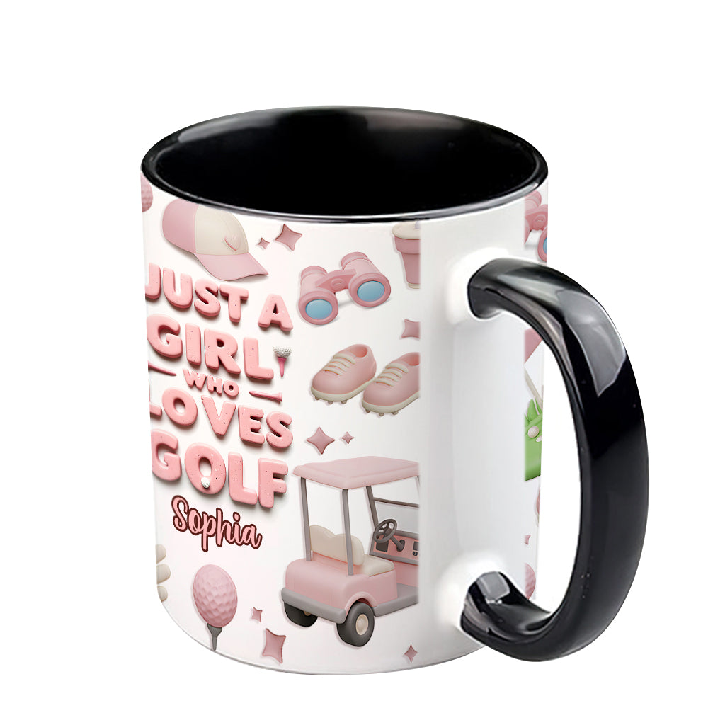 Mug personnalisé « Juste une fille qui adore le golf »