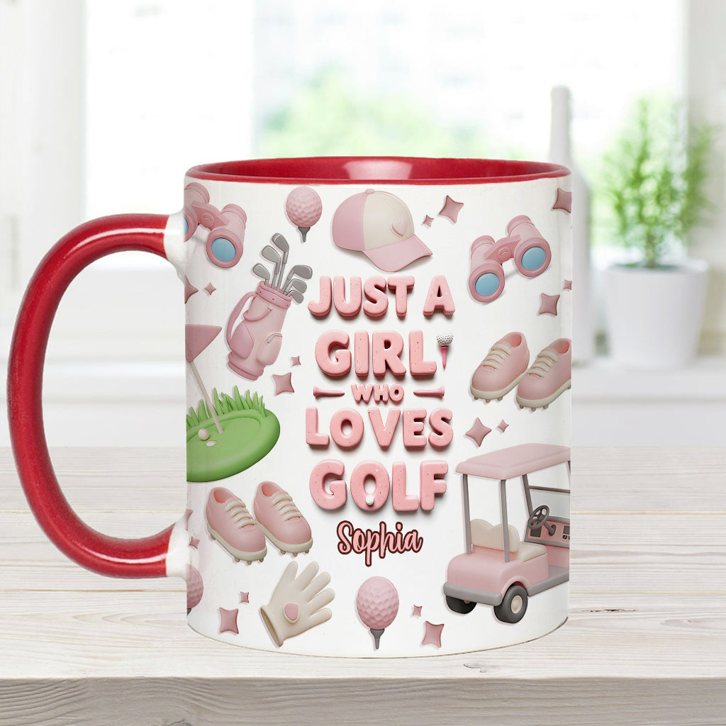 Mug personnalisé « Juste une fille qui adore le golf »