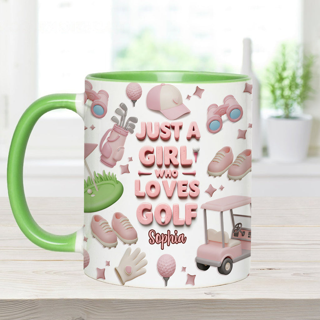 Mug personnalisé « Juste une fille qui adore le golf »