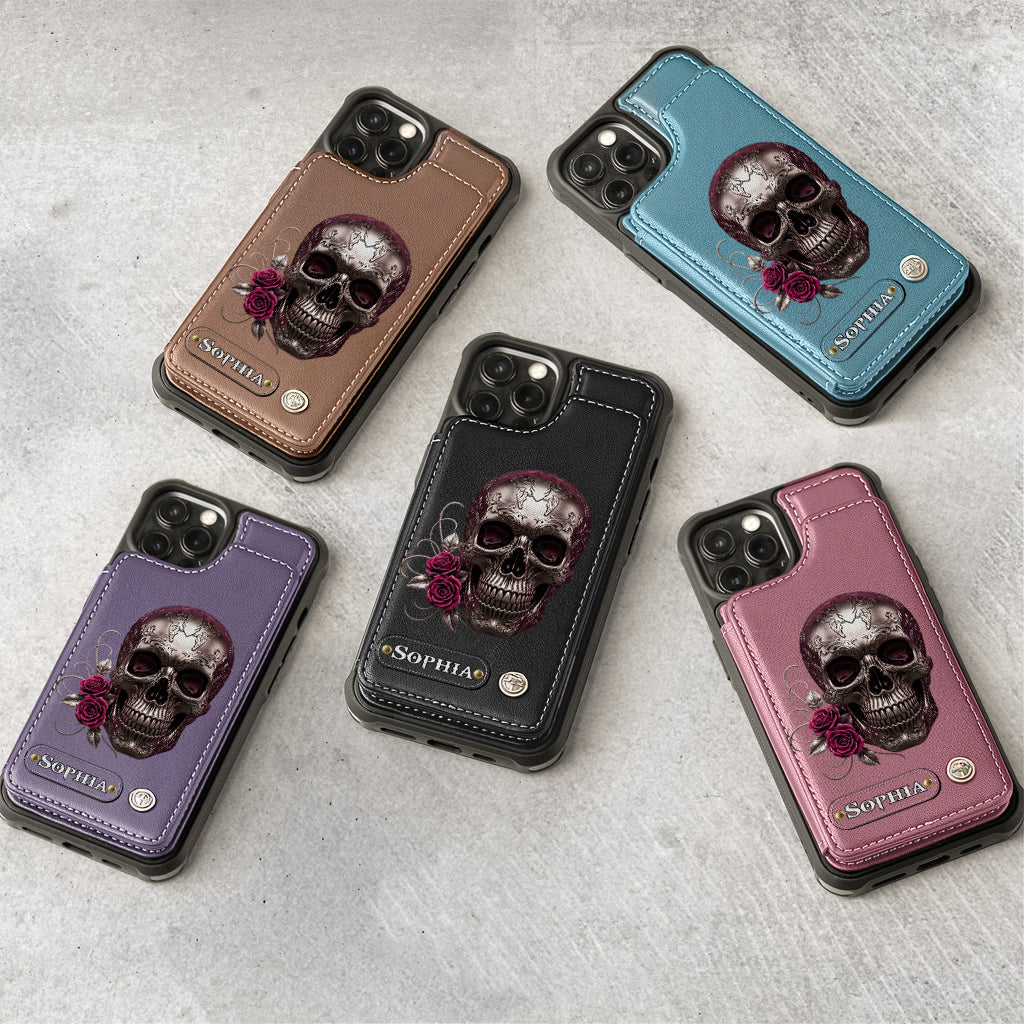 Toi et moi, on gère ça - Étui portefeuille personnalisé en forme de crâne