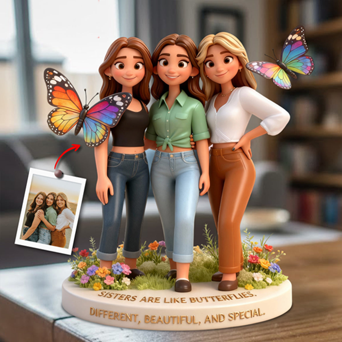 Cadeau idéal pour les sœurs - Plaque acrylique personnalisée en forme de sœur