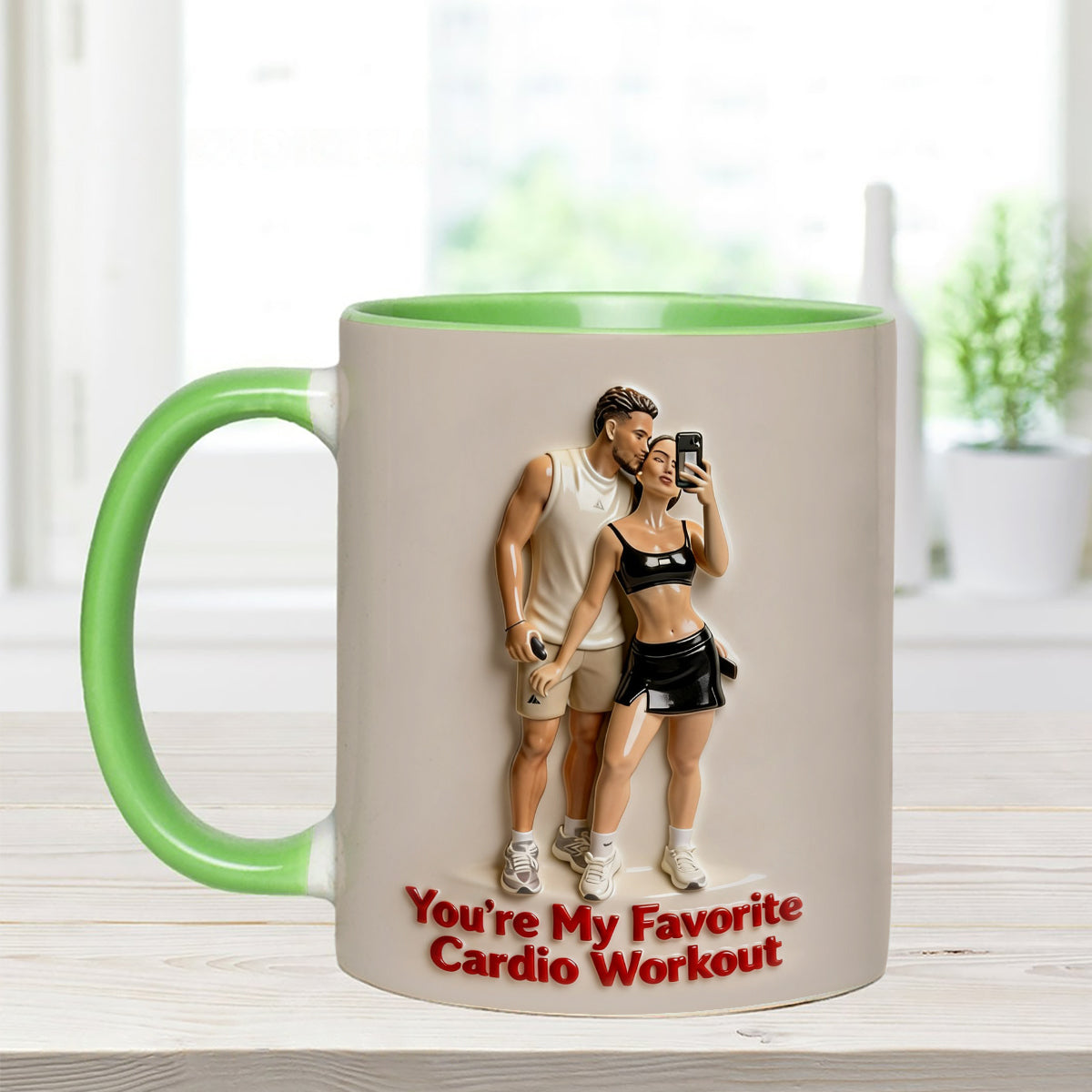 Custom From Any Photo - Personalized Spicy Couple Set Accent Mug with Acrylic Stirrers