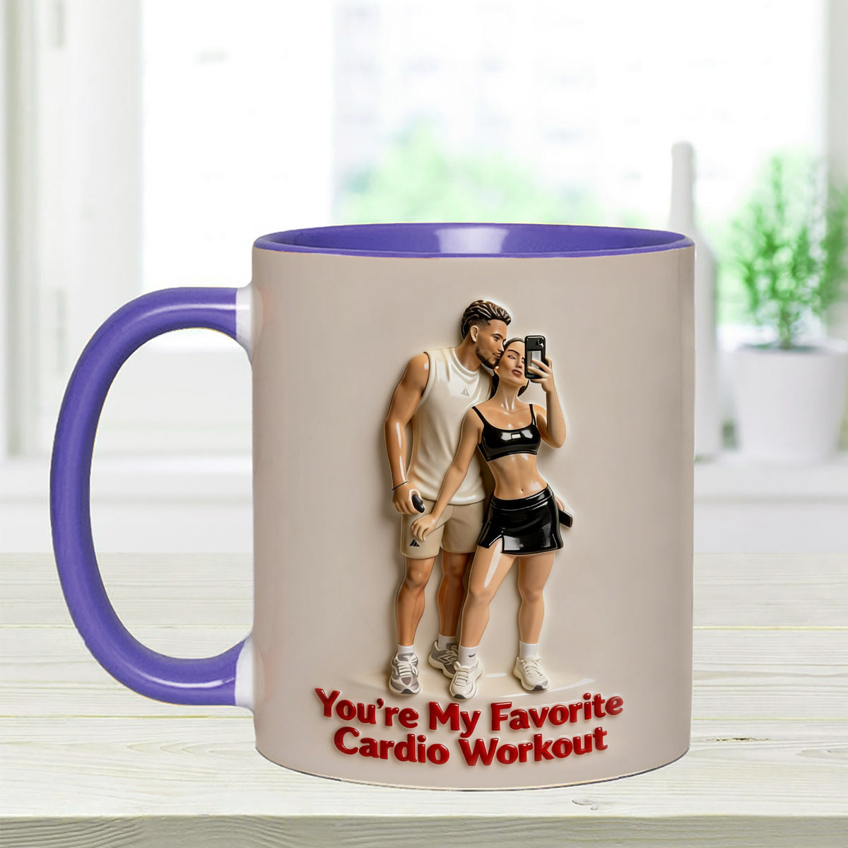 Custom From Any Photo - Personalized Spicy Couple Set Accent Mug with Acrylic Stirrers