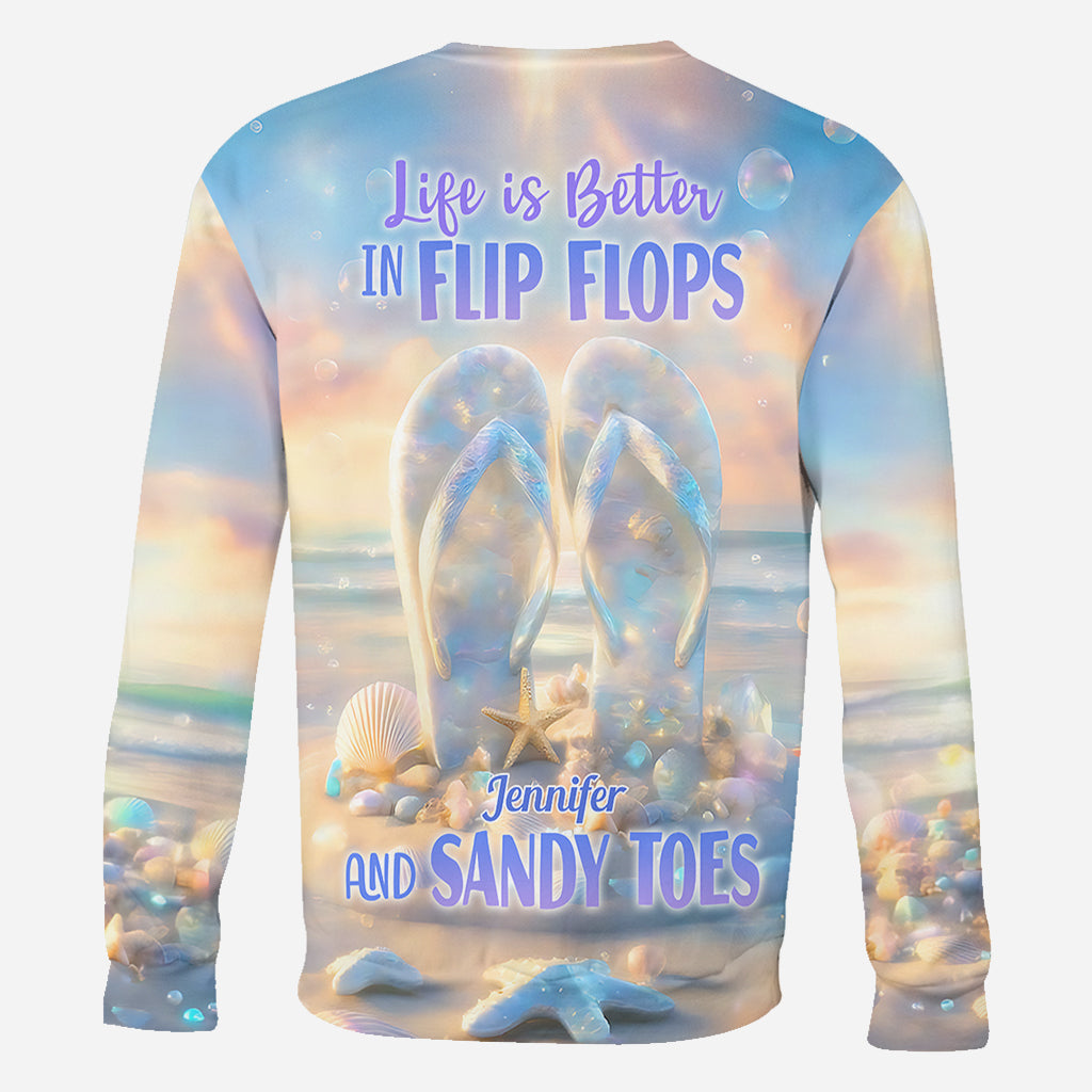 Life Is Better With Flipflops - Personalized Sea Lover All Over Shirt