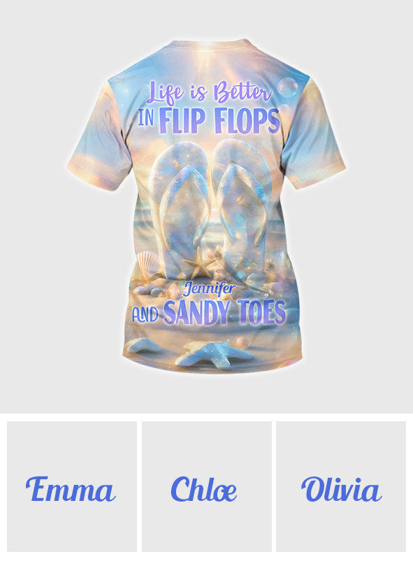 Life Is Better With Flipflops - Personalized Sea Lover All Over Shirt