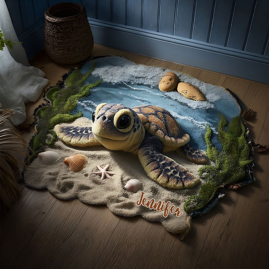 À bientôt - Tapis personnalisé tortue antidérapant à motif tortue