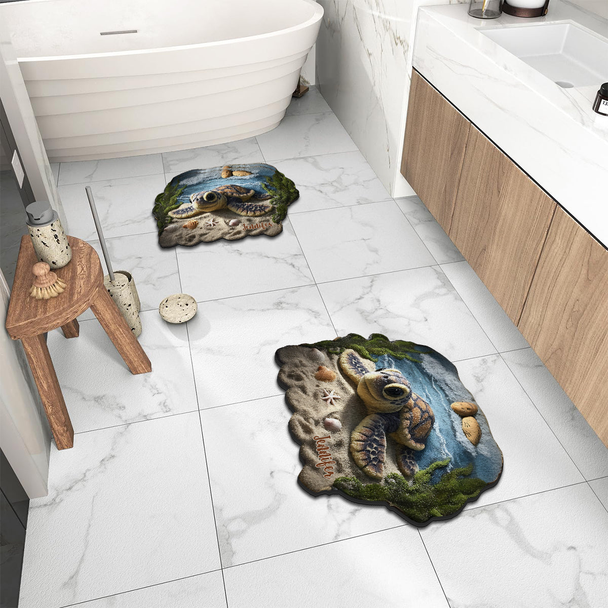 À bientôt - Tapis personnalisé tortue antidérapant à motif tortue