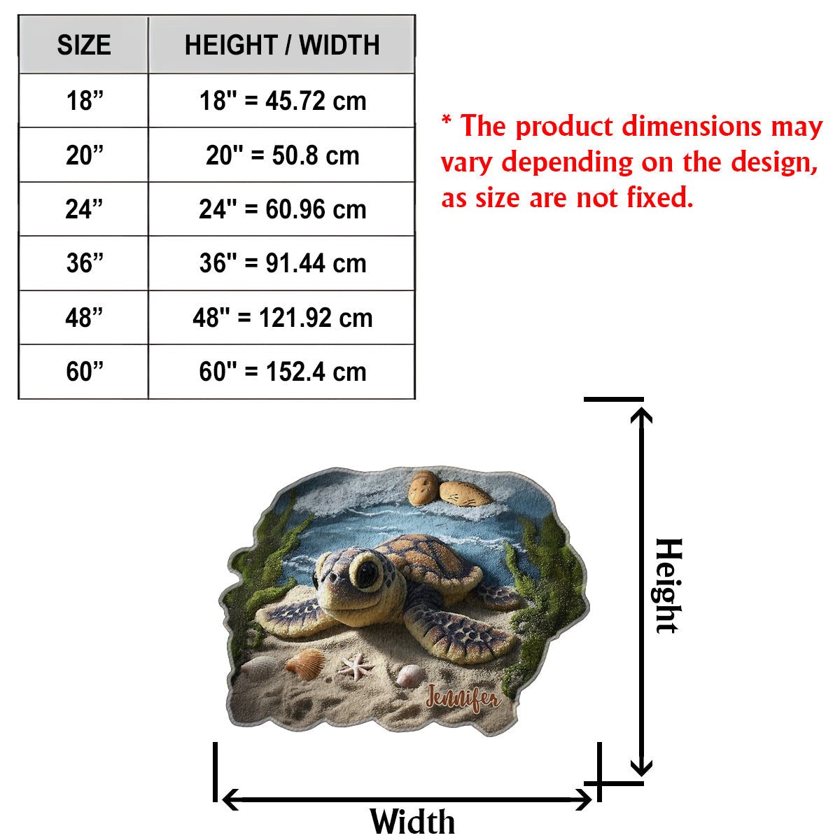 À bientôt - Tapis personnalisé tortue antidérapant à motif tortue