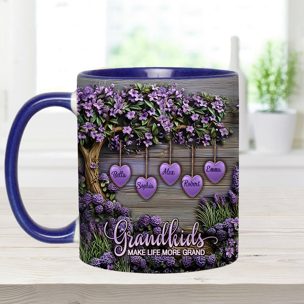 Grandkids Make Life More Grand - Personalized Grandma Accent Mug
