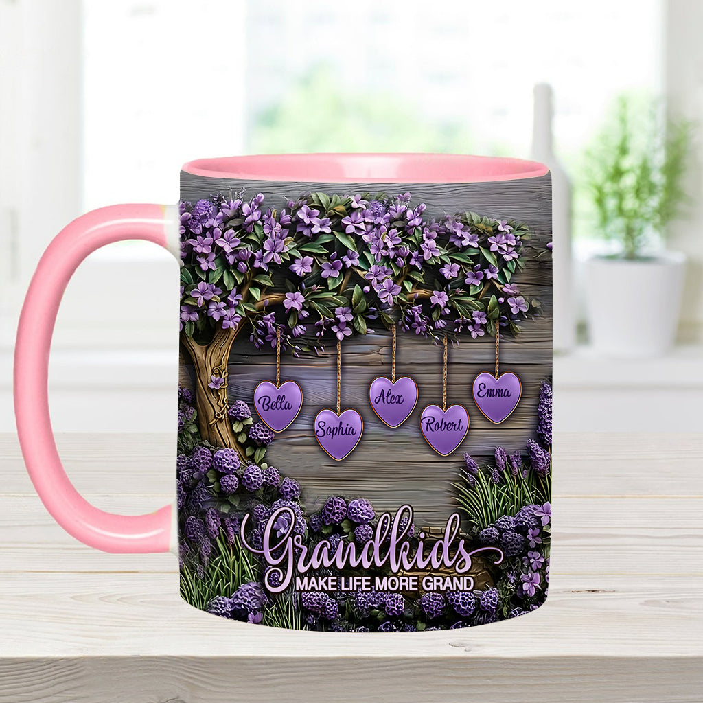 Grandkids Make Life More Grand - Personalized Grandma Accent Mug