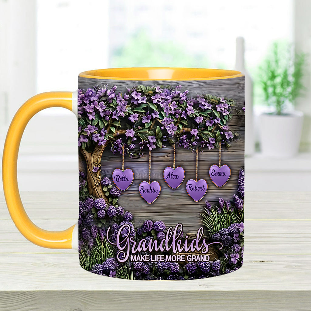 Grandkids Make Life More Grand - Personalized Grandma Accent Mug