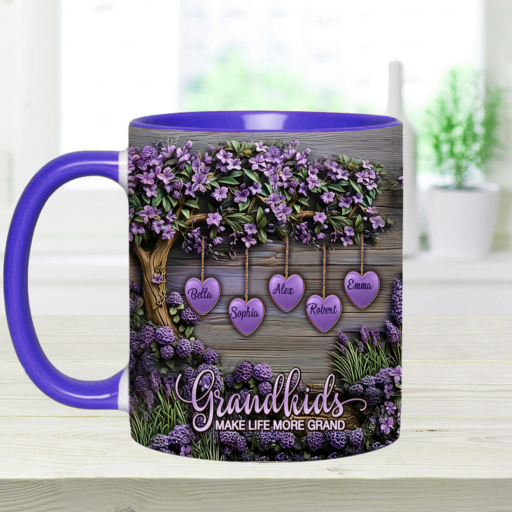 Grandkids Make Life More Grand - Personalized Grandma Accent Mug