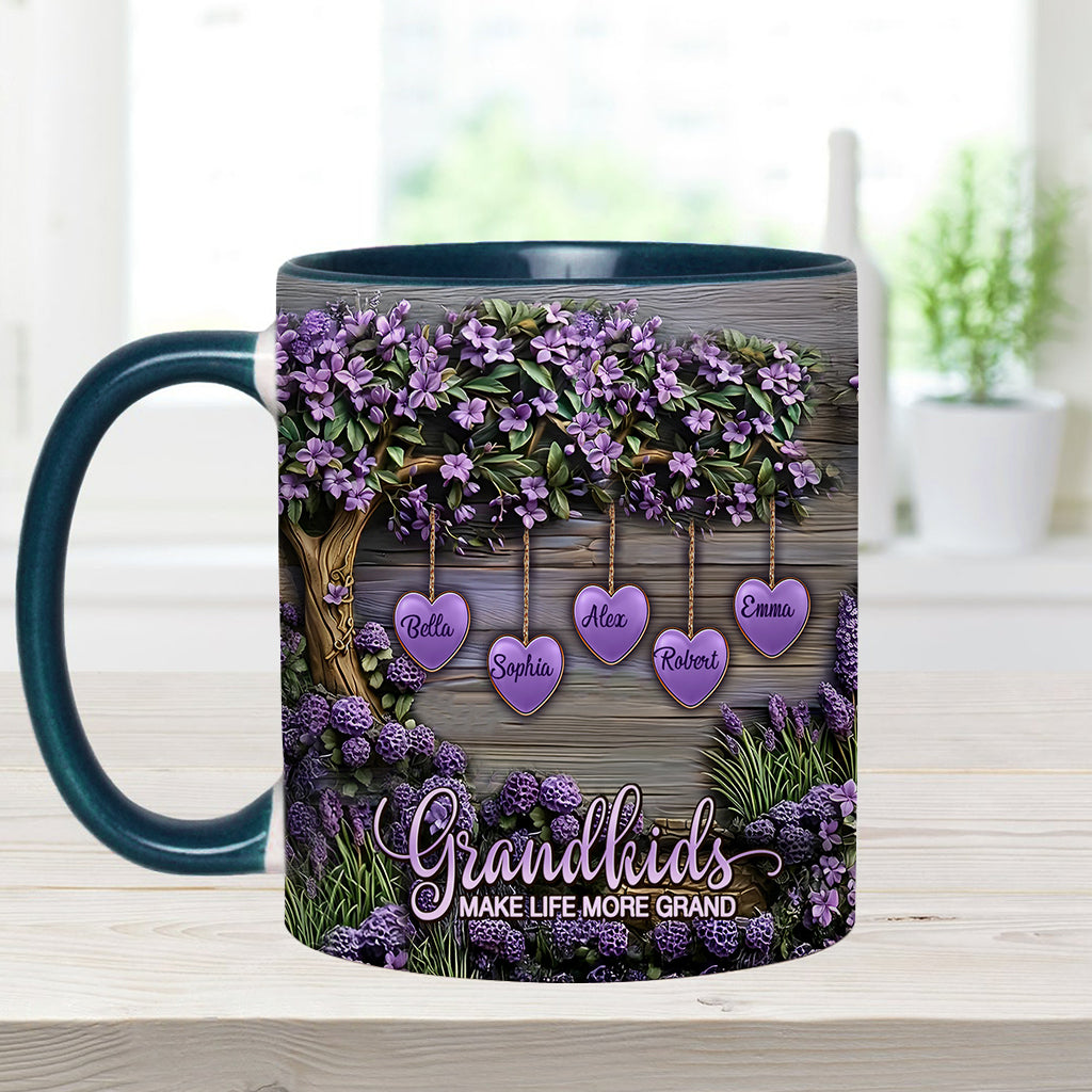 Grandkids Make Life More Grand - Personalized Grandma Accent Mug