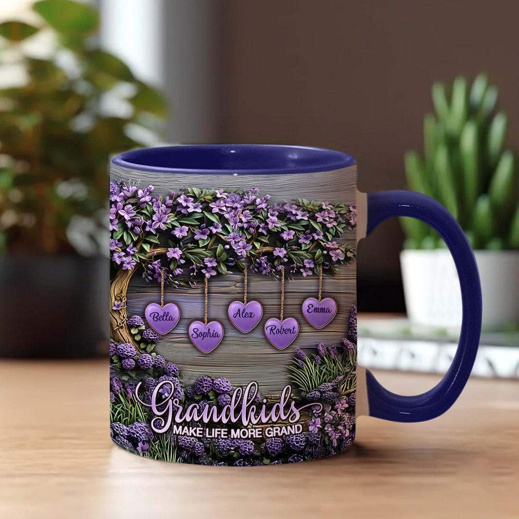 Grandkids Make Life More Grand - Personalized Grandma Accent Mug