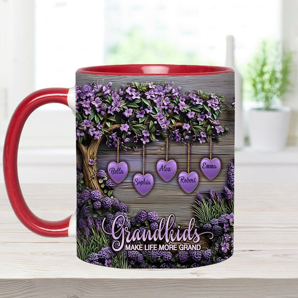 Grandkids Make Life More Grand - Personalized Grandma Accent Mug