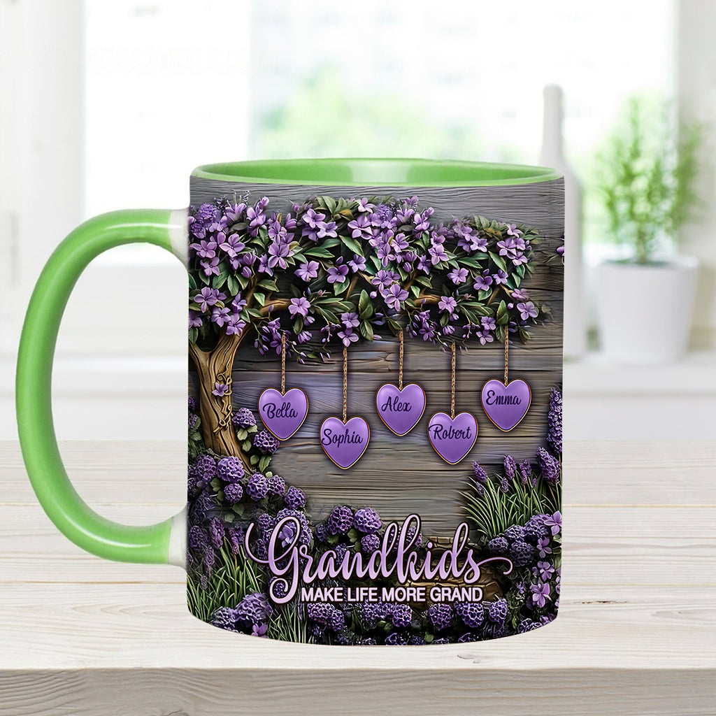 Grandkids Make Life More Grand - Personalized Grandma Accent Mug