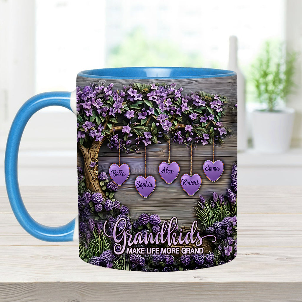 Grandkids Make Life More Grand - Personalized Grandma Accent Mug