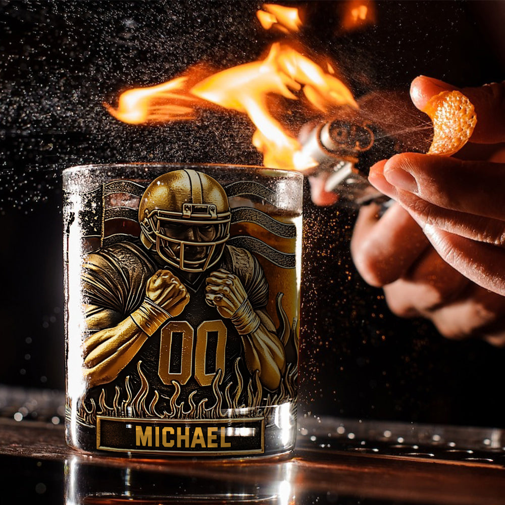 Whisky et football américain - Verre à whisky personnalisé sur le thème du football