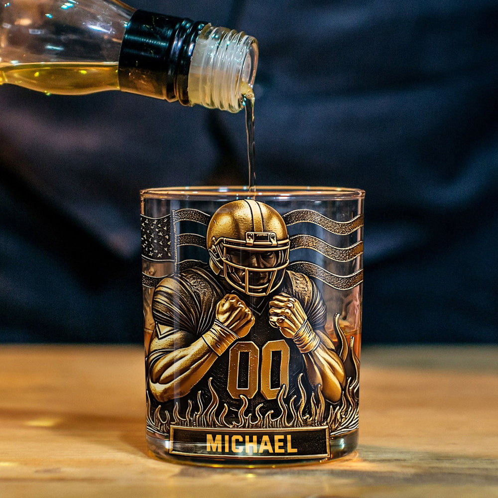 Whisky et football américain - Verre à whisky personnalisé sur le thème du football